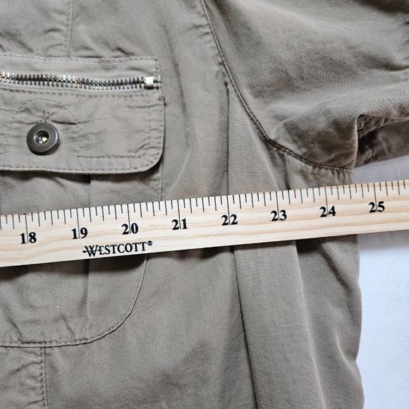 Persona by Marina Rinaldi khaki SS button down pockets shirt midi dress 29/US20 - Picture 10 of 16